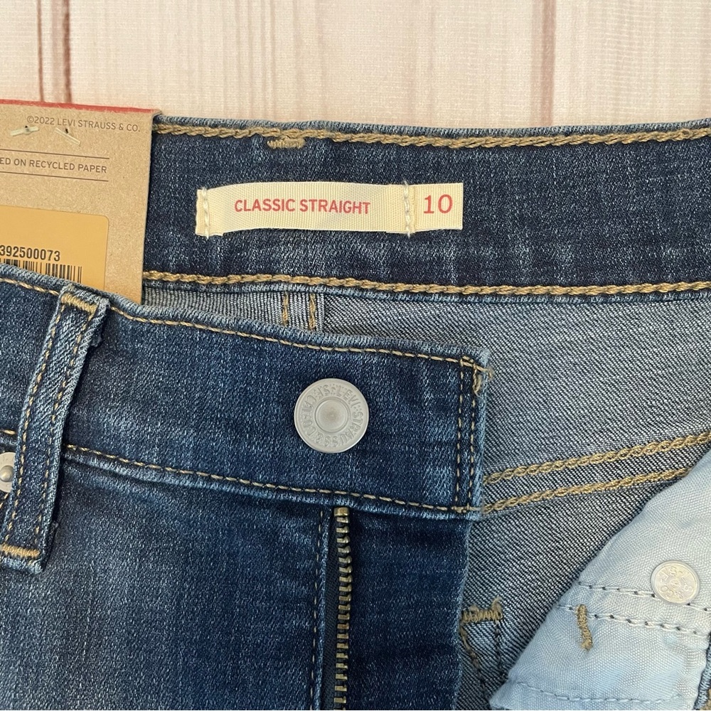 Levi's Classic Straight Jeans Women’s 10 Blue (W30 L30) Mid Rise Hypersoft Denim - Picture 10 of 14